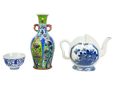 Lot 494 - A Chinese clobbered vase.