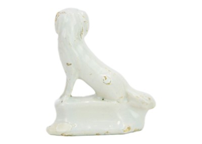 Lot 469 - A rare Delft figure of a hound.