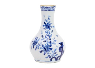 Lot 194 - A miniature 18th century Delft vase.