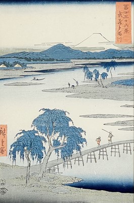 Lot 305 - Utugawa Hiroshige. Woodblock print. The Jewel River in Musashi Province.