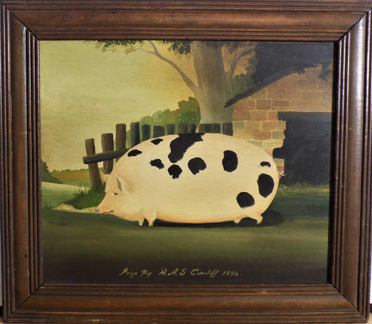 Lot 503 - Reproduction Oil on board 'Prize Pig R.A.S....