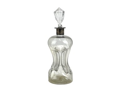 Lot 18 - A late Victorian silver mounted waisted glass decanter and stopper.