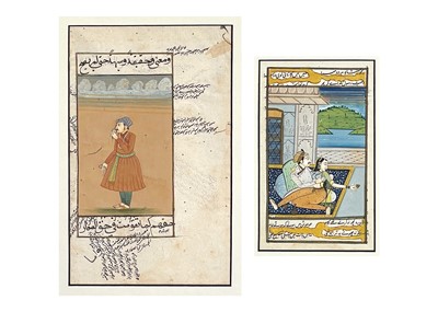 Lot 332 - Two Indian Mughal watercolours, 19th century.