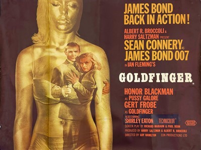 Lot 19 - James Bond Goldfinger British Quad poster.