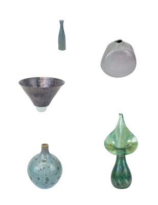 Lot 344 - Studio pottery and glass.