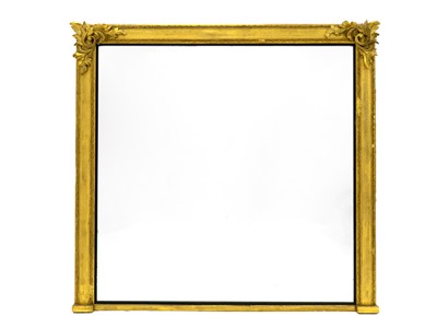 Lot 563 - A William IV gilt gesso overmantle mirror.