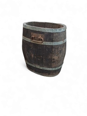 Lot 653 - A French coopered grape picker's barrel.