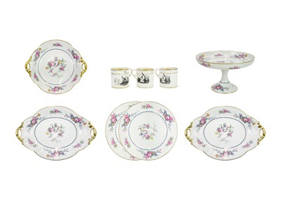 Lot 225 - A Limoges porcelain floral printed part dessert service.