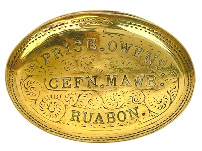 Lot 108 - A Welsh oval miner's snuff box.