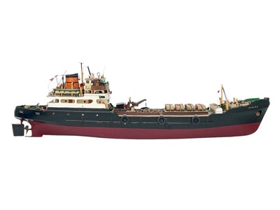 Lot 37 - A scratch built model of a cargo ship-Paulus.