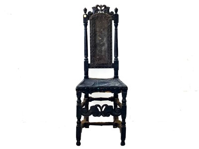 Lot 245 - A Charles II oak side chair.