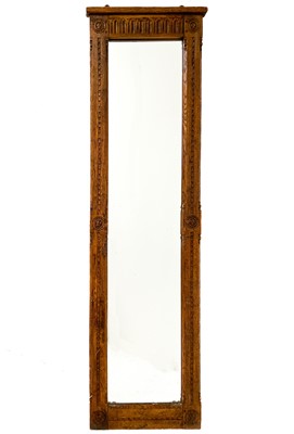 Lot 294 - An oak framed rectangular wall mirror.