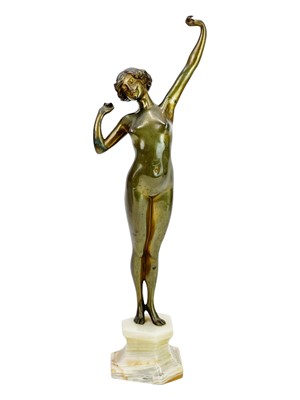 Lot 141 - Paul Philippe (1870-1930 ) Le Reveil, or the Awakening, An Art Deco bronze figure.