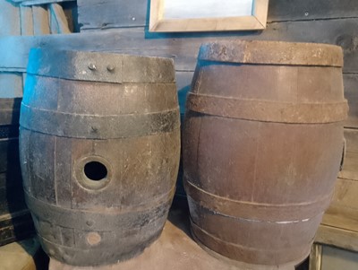 Lot 823 - Two wooden barrels