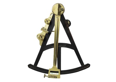 Lot 37 - Ebony and brass octant, navigational instrument, c. early 19th century.