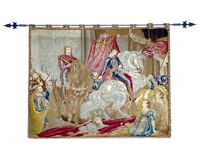 Lot 265 - A Victorian Berlin needlework embroidery of the return of the king.