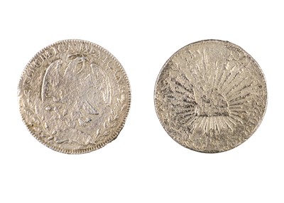 Lot 51 - Two Silver Mexican Dollars, 1869