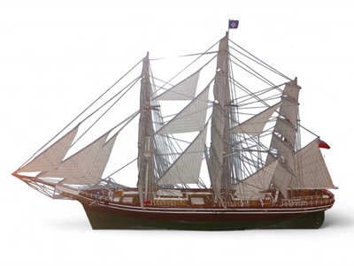 Lot 489 - Cutty Sark ship's model in a bespoke wooden display cabinet