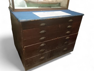 Lot 490 - A 20th Century two-part plans chest