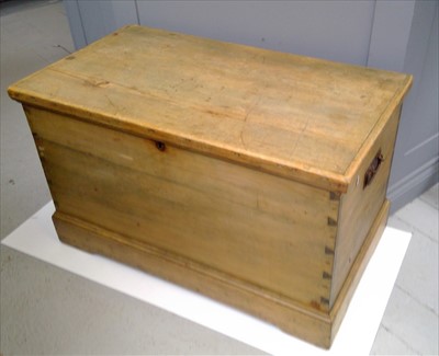 Lot 3550 - A pine blanket box. Height 57cm, width 96cm,...