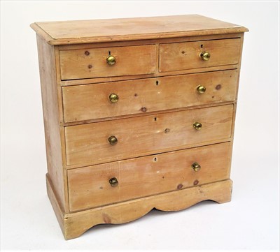 Lot 3427 - A pine chest of drawers, circa 1900-1920, with...