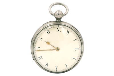 Lot 38 - An early Victorian white metal cased fusee verge pocket watch.