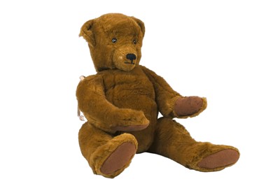 Lot 304 - A brown mohair large teddy bear in Steiff style.