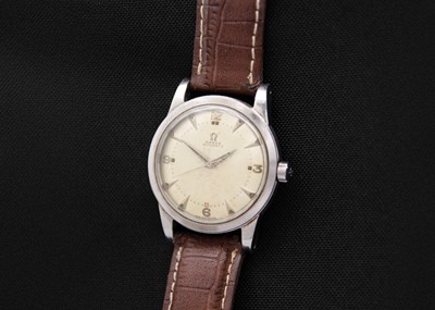 Lot 154 - OMEGA - An automatic 'bumper' stainless steel gentleman's wristwatch.