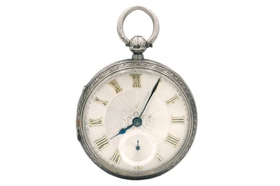 Lot 39 - A large silver cased fusee lever key wind pocket watch by John Forrest London.