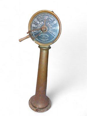 Lot 948 - A single-sided brass ship's telegraph