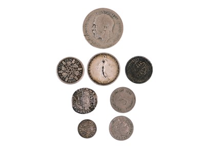 Lot 7 - A selection of GB silver coinage, and three continental silver coins.