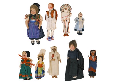 Lot 310 - A bisque porcelain head doll, in traditional Black Forest clothing.