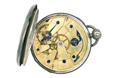 Lot 5 - VACHERON GIROD - A cylinder escapement silver cased key wind slim pocket watch.