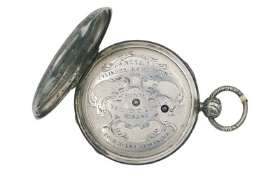 Lot 5 - VACHERON GIROD - A cylinder escapement silver cased key wind slim pocket watch.