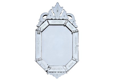 Lot 554 - A Venetian multi-plate wall mirror.