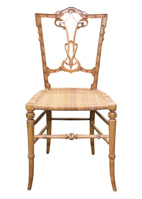 Lot 664 - A Victorian satinwood side chair.