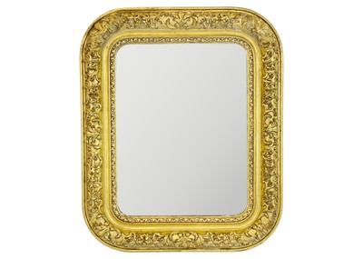 Lot 576 - A gilt gesso small rectangular wall mirror.