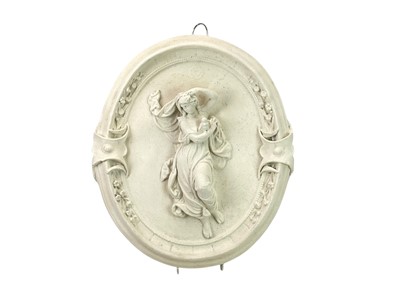 Lot 175 - Two neo-classical style oval plaster relief plaques.