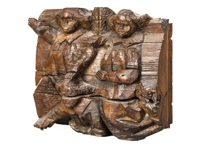 Lot Two English oak church carvings.