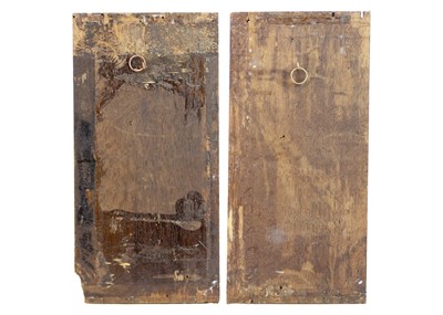 Lot 1046 - A pair of 16th century carved oak Romayne panels.