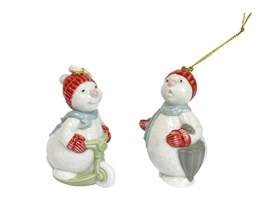 Lot 310 - A Belleek porcelain Santa bauble.
