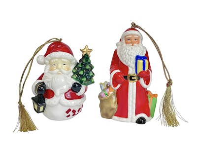 Lot 310 - A Belleek porcelain Santa bauble.