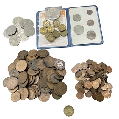 Lot 104 - A selection of decimal and pre-decimal UK coins.