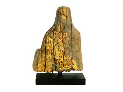 Lot 1109 - A Japanese cypress wood carved figure.