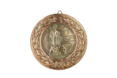 Lot 3 - A WWI death plaque to William Charles Pearce in a bespoke Newlyn copper frame.