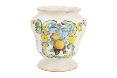 Lot 1120 - A pair of Italian Maiolica albarelli or drug jars.