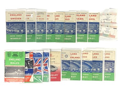 Lot 236 - Sixteen England International football programmes, 1956-1967.