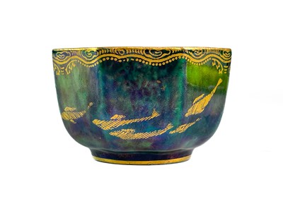 Lot 387 - A Wedgwood Fairyland Lustre Dragon miniature octagonal bowl.