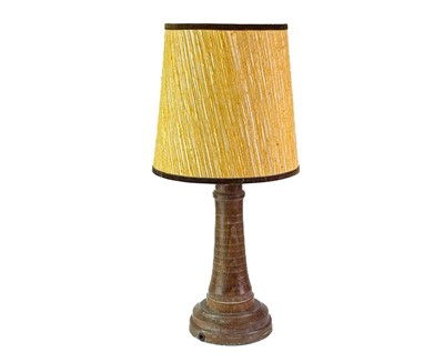 Lot 228 - A teak lighthouse table lamp probably from the timbers of HMS Warspite.