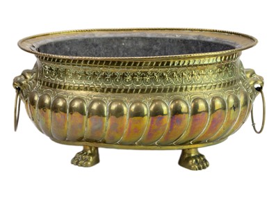 Lot 1192 - A Flemish brass jardiniere.